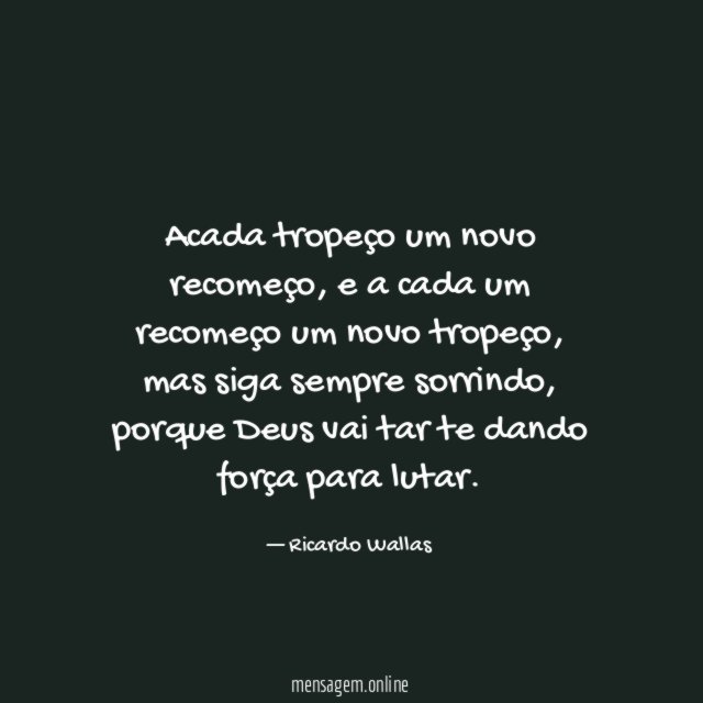 Acada tropeço um novo recomeço
