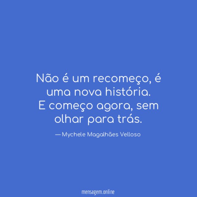 Não é um recomeço