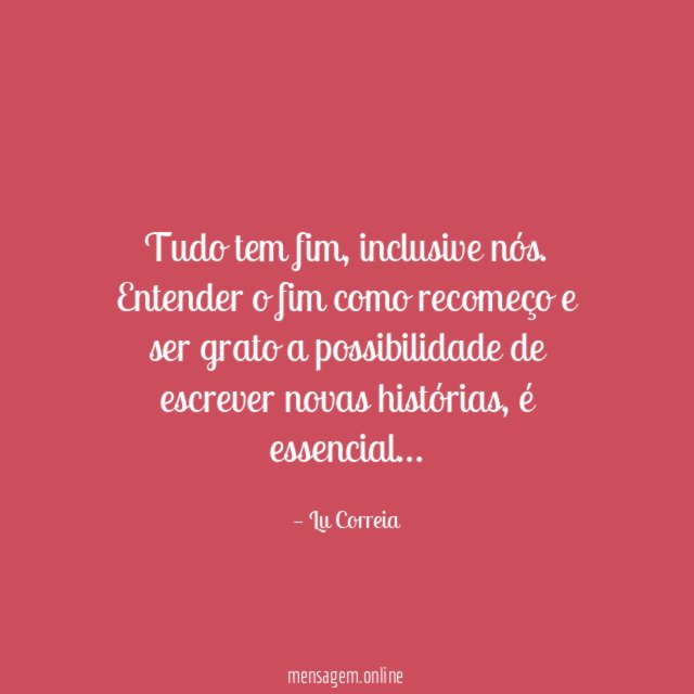 Tudo tem fim