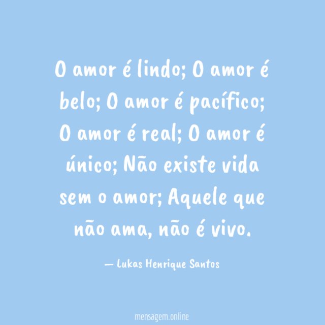 O amor é lindo