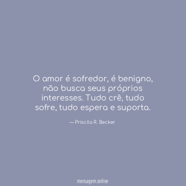 O amor é sofredor