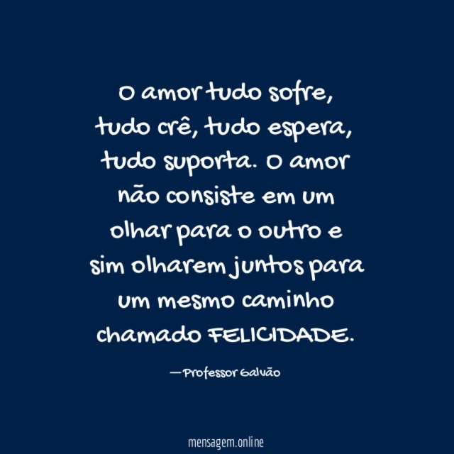 O amor tudo sofre