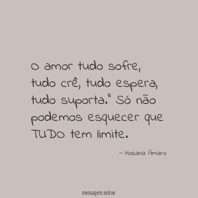 O amor tudo sofre