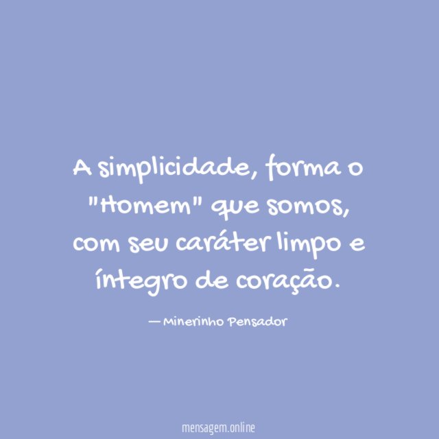 A simplicidade