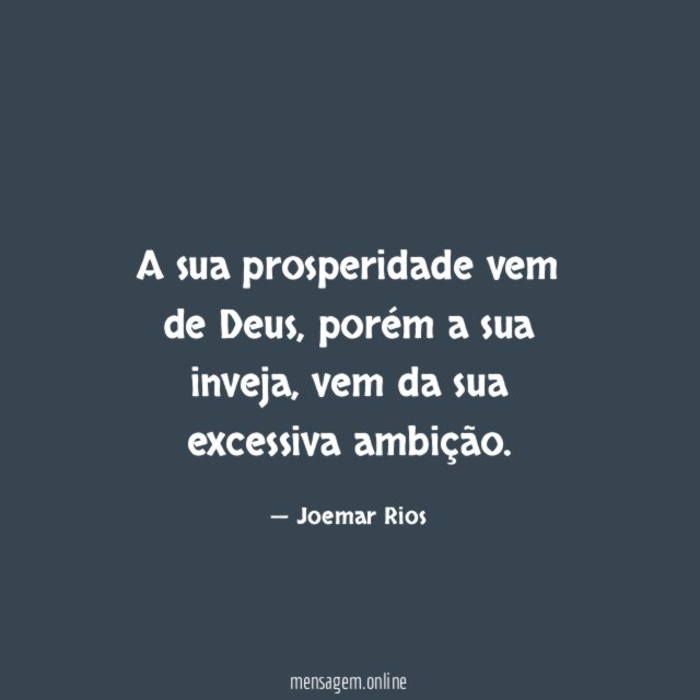 A sua prosperidade vem de Deus