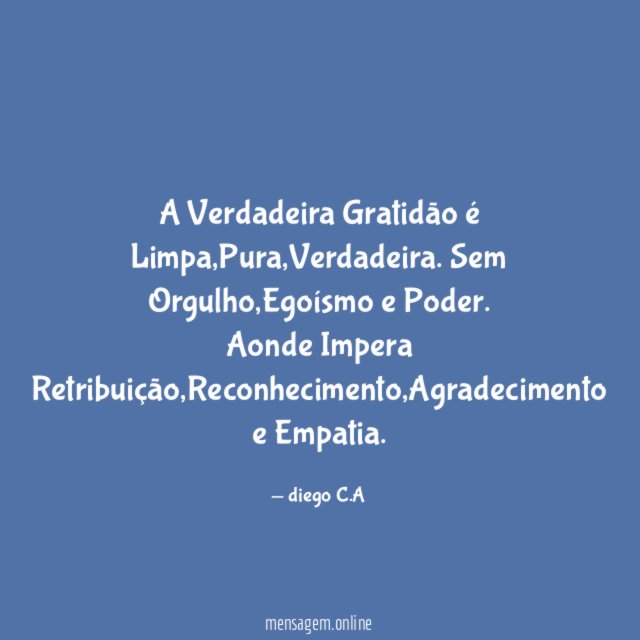 A Verdadeira Gratidão é Limpa