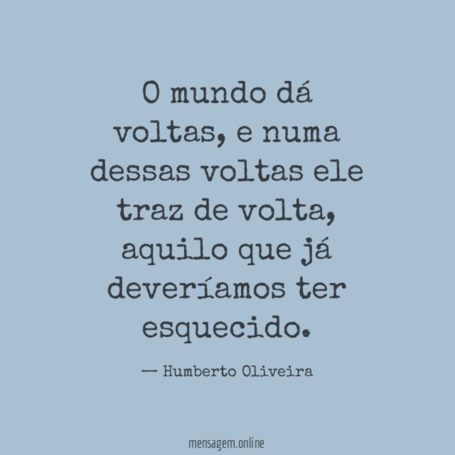 O mundo dá voltas