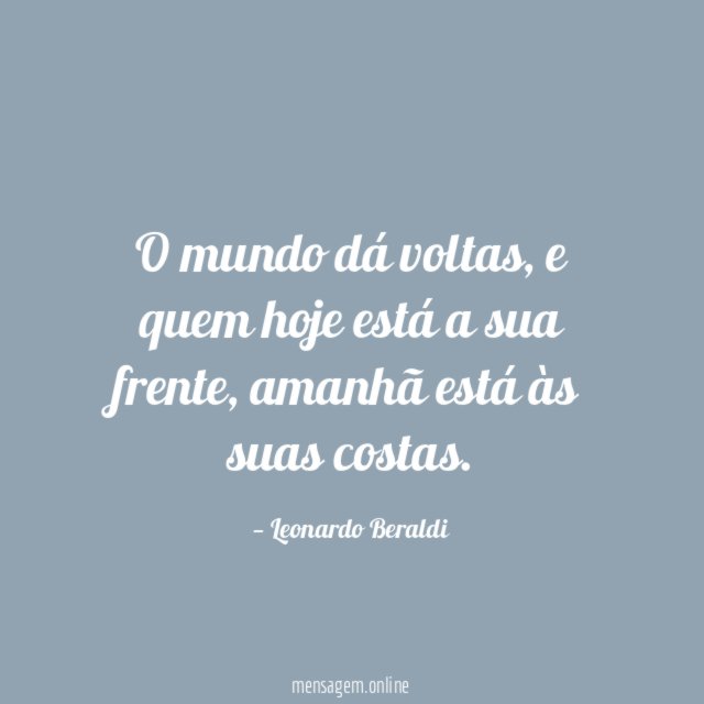 O mundo dá voltas