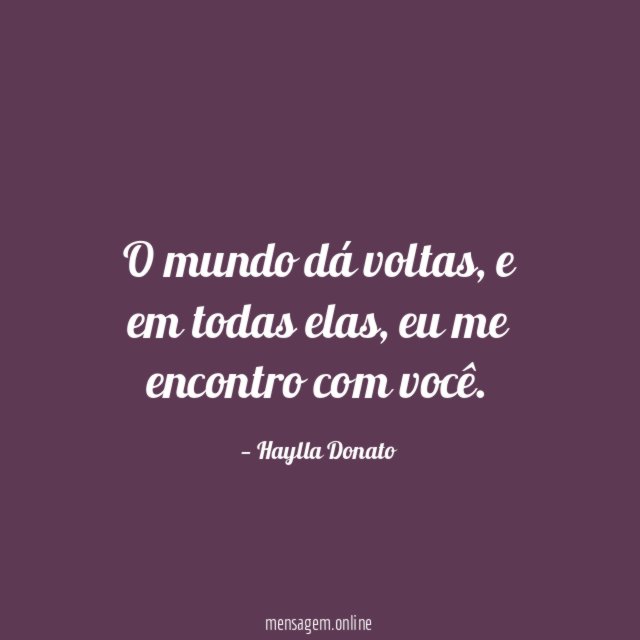 O mundo dá voltas
