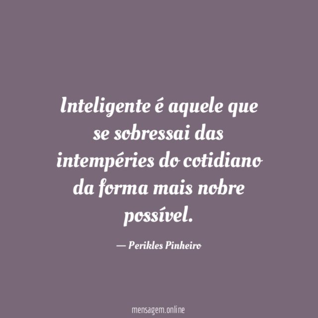 Inteligente é aquele que se sobressai das intempéries