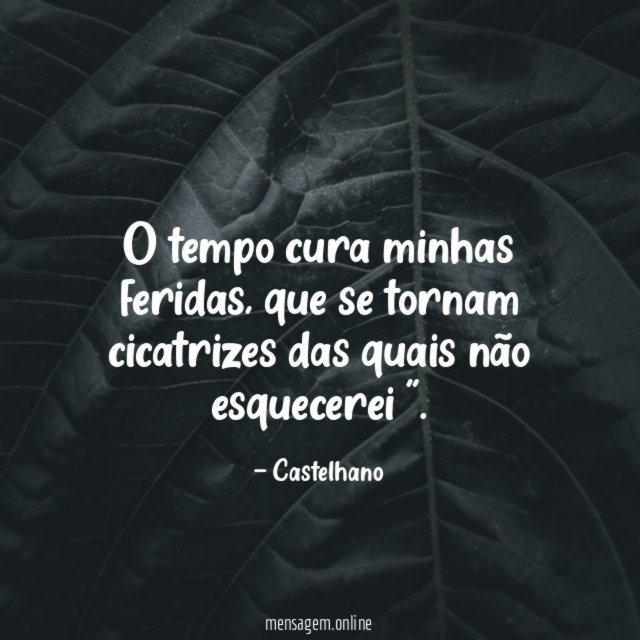 O tempo cura minhas feridas