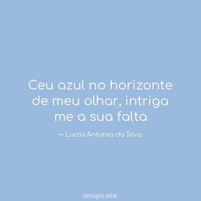 Ceu azul no horizonte de meu olhar