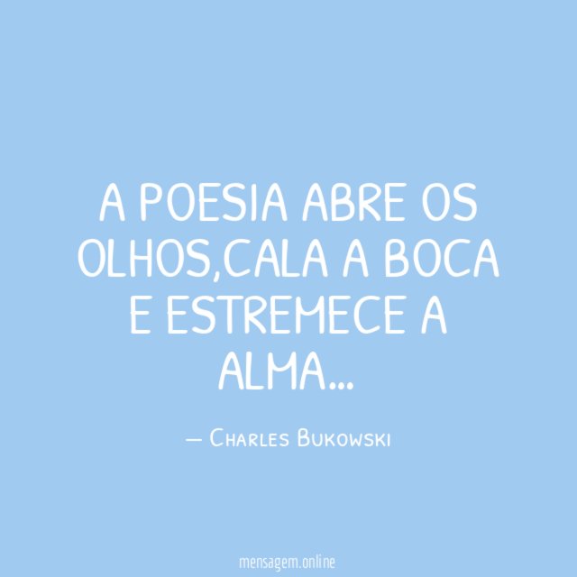 A poesia abre os olhos