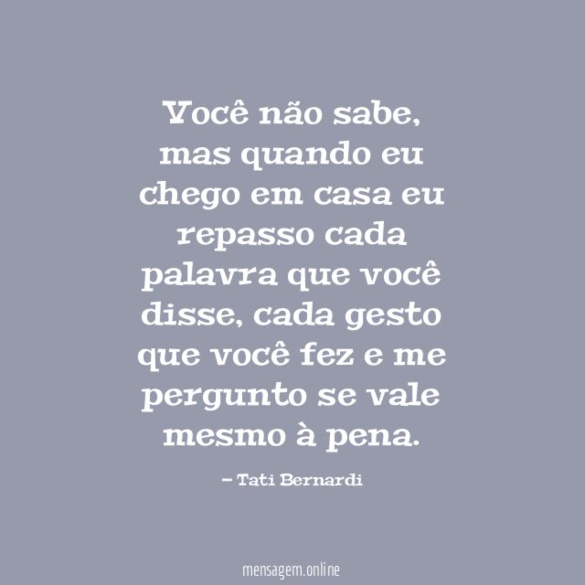 Você não sabe