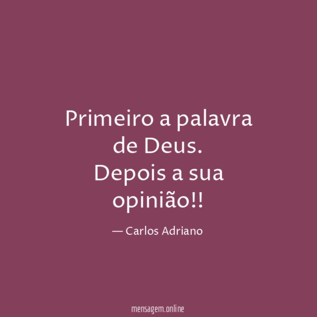 Primeiro a palavra de Deus