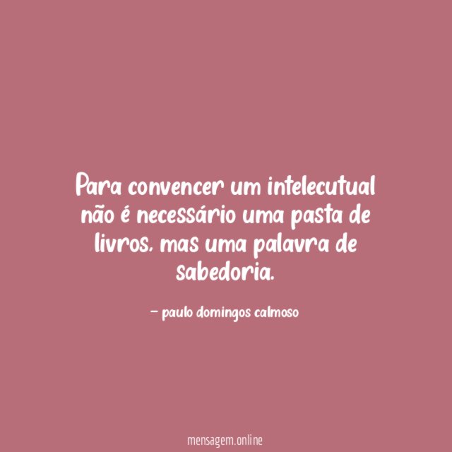 para convencer um intelecutual não é necessário uma pasta de livros