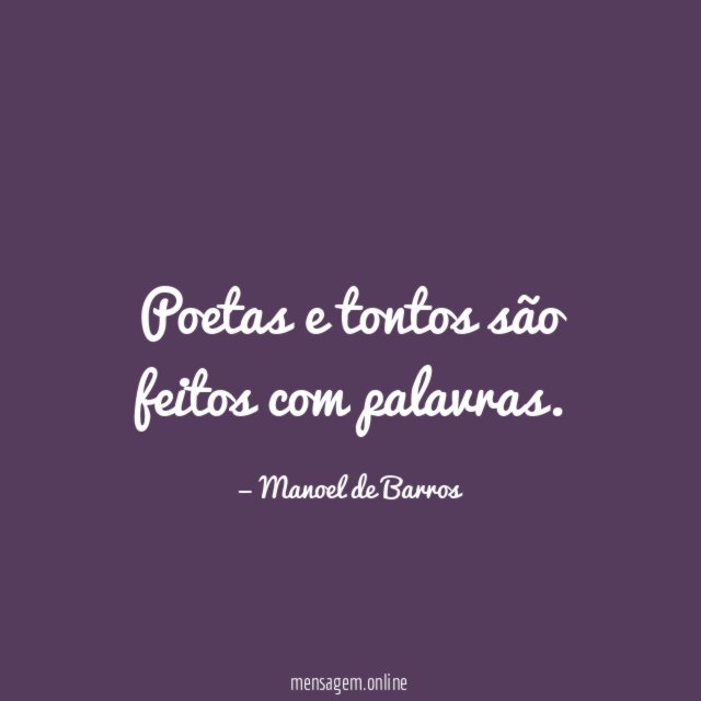 Poetas e tontos são feitos com palavras