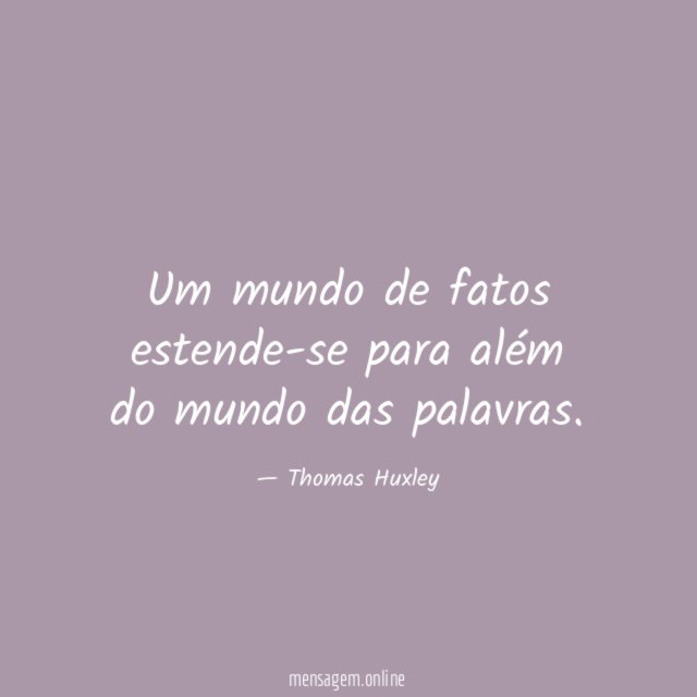 Um mundo de fatos estende-se para além do mundo das palavras