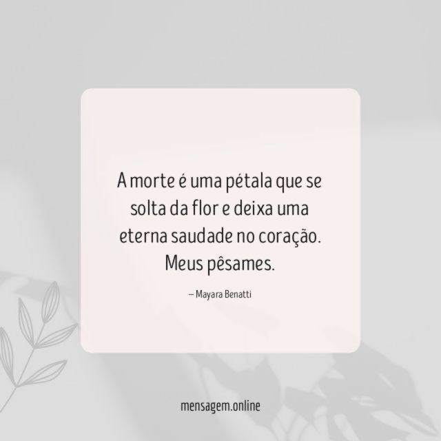 A morte é uma pétala que se solta