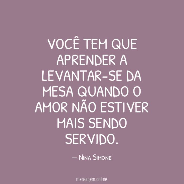 Você tem que aprender a levantar-se da mesa