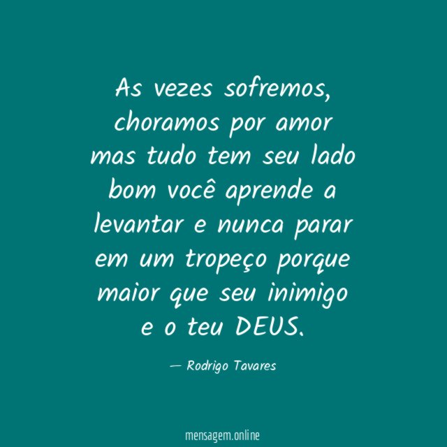 As vezes sofremos