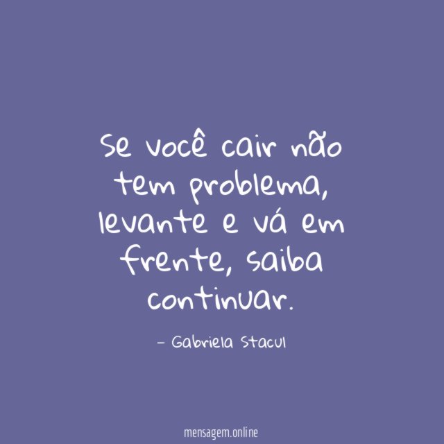 Se você cair não tem problema