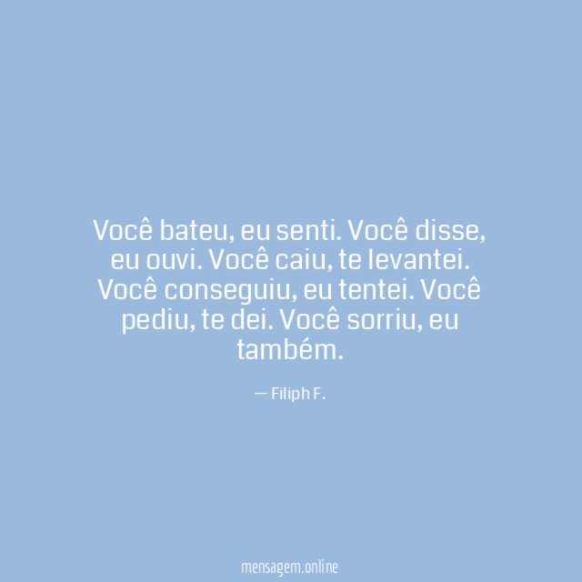 Você bateu