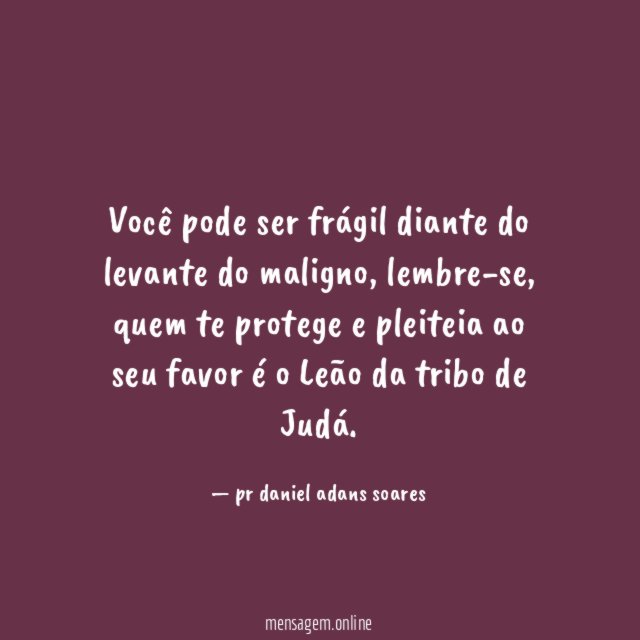 Você pode ser frágil diante do levante do maligno
