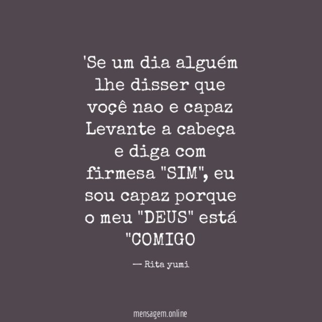 Se um dia alguém lhe disser que voçê nao