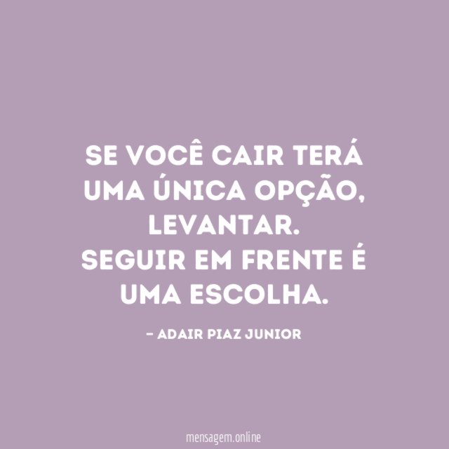 Se você cair terá uma única opção
