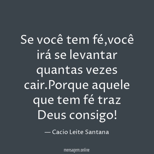 Se você tem fé