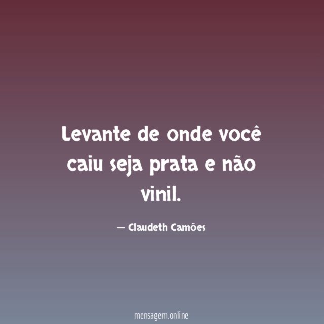 Levante de onde você caiu seja prata e não vinil