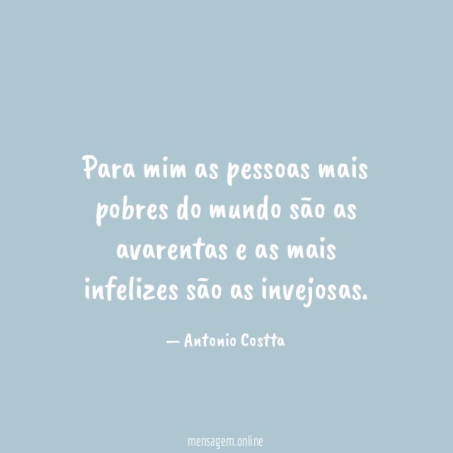 Para mim as pessoas mais pobres do mundo