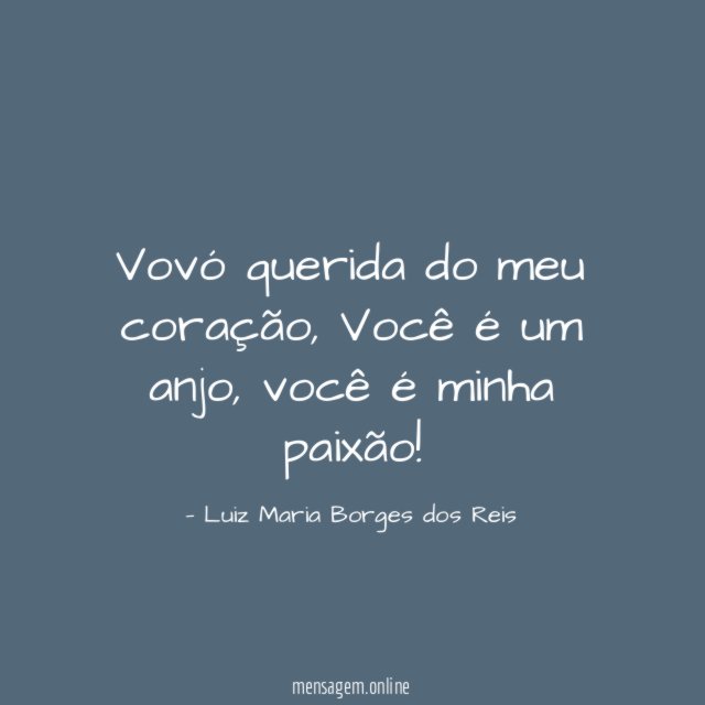 Vovó querida do meu coração