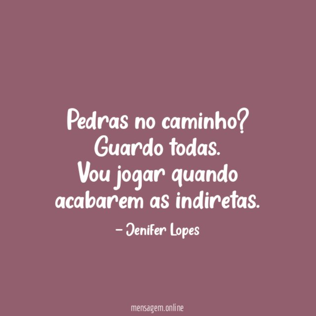 Pedras no caminho