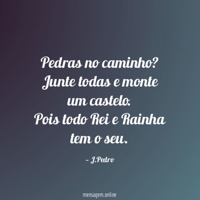 Pedras no caminho