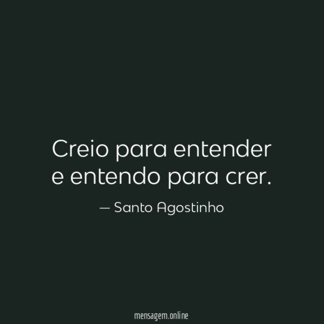 Creio para entender e entendo para crer