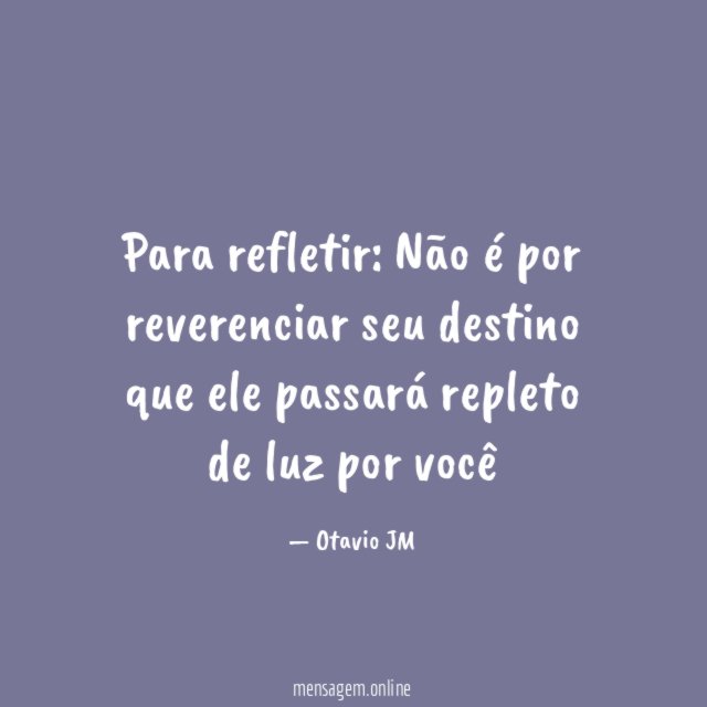 Para refletir: