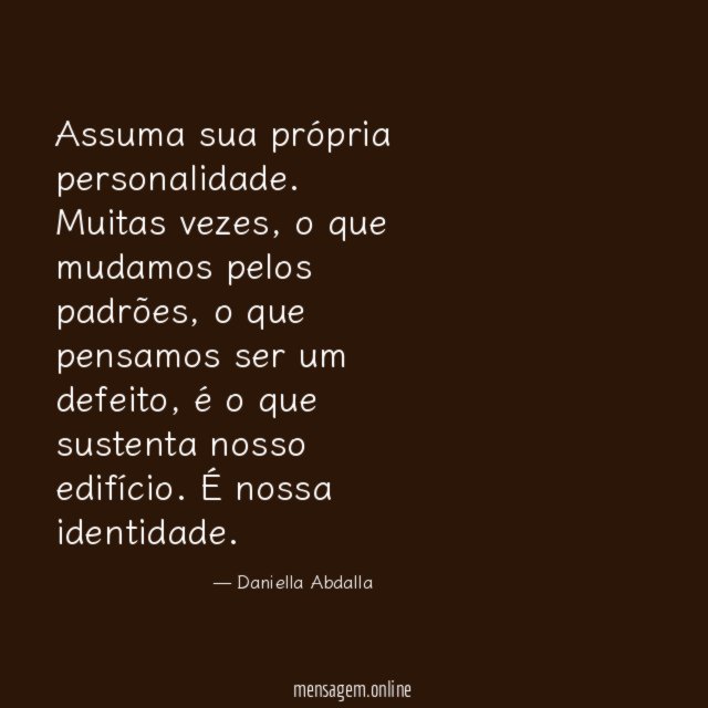Assuma sua própria personalidade