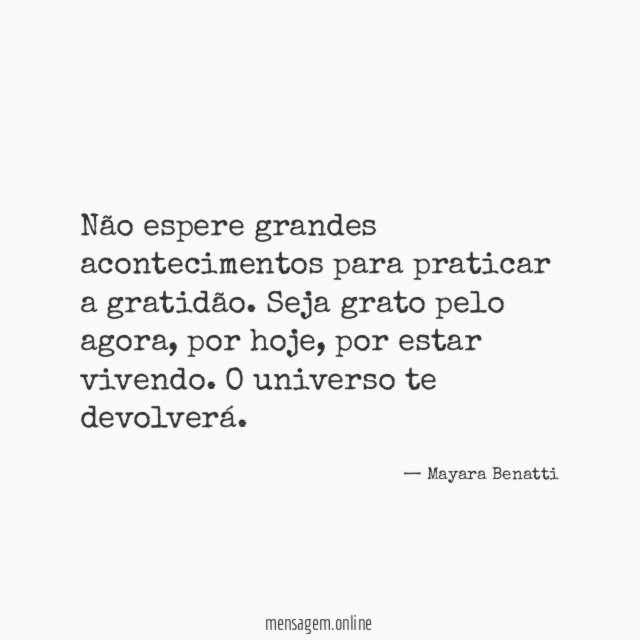 Não espere grandes acontecimentos para praticar a gratidão