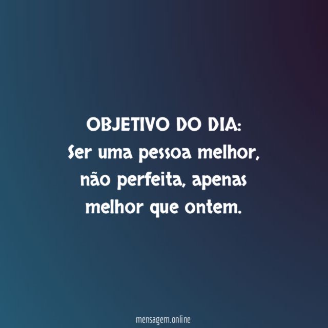 OBJETIVO DO DIA