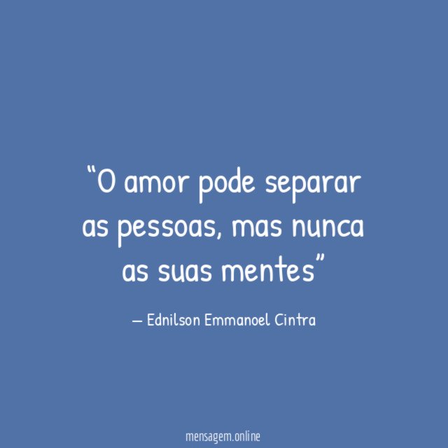 O amor pode separar as pessoas
