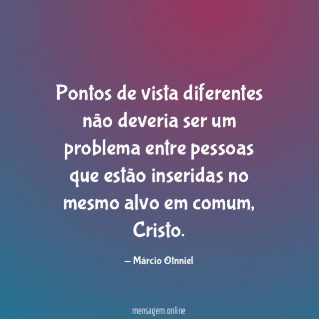 Pontos de vista diferentes não deveria ser um