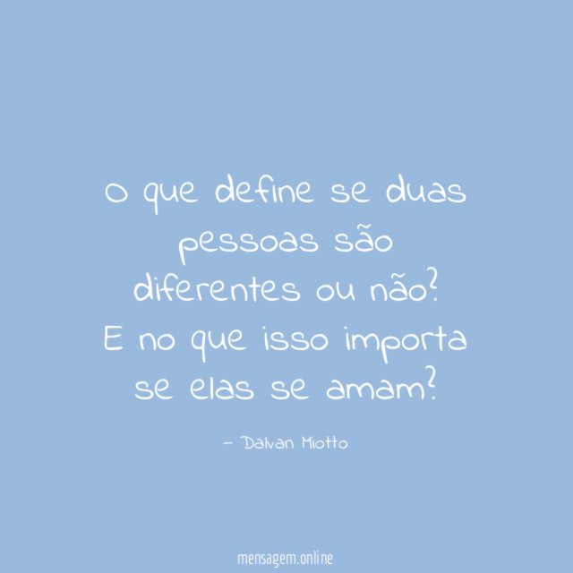 O que define se duas pessoas são diferentes ou não