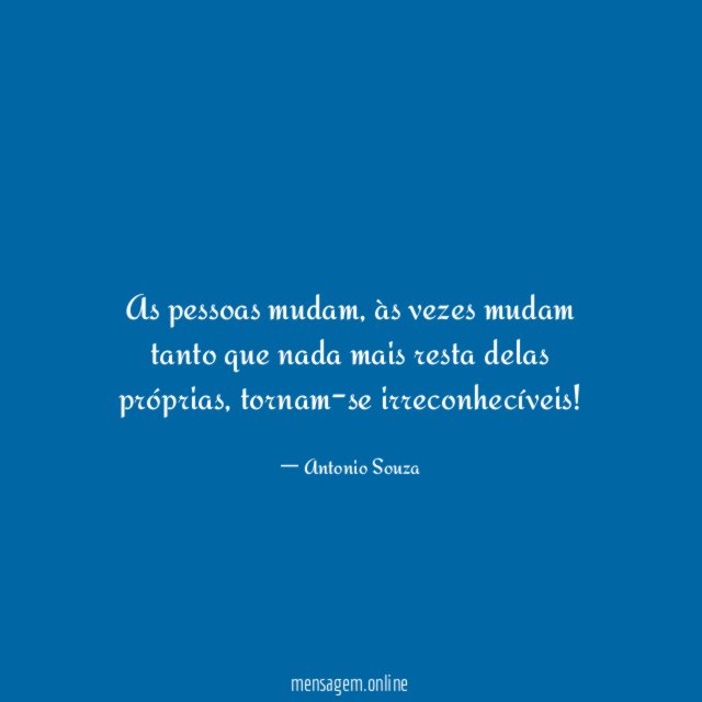 As pessoas mudam