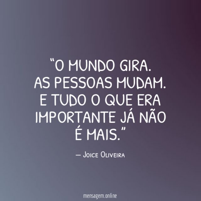 O mundo gira