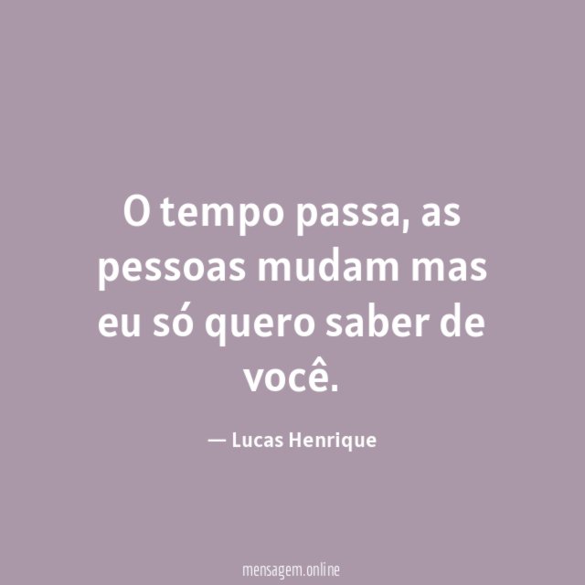 O tempo passa
