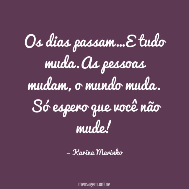 Os dias passam