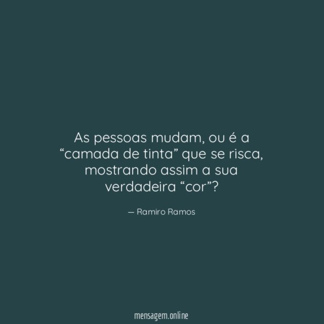 As pessoas mudam