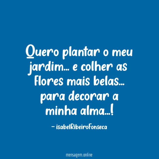 Quero plantar o meu jardim